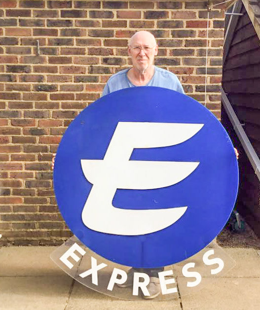 2025 Original Hemel Hempstead sign, held by Colin Bull (Courtesy Colin Bull)