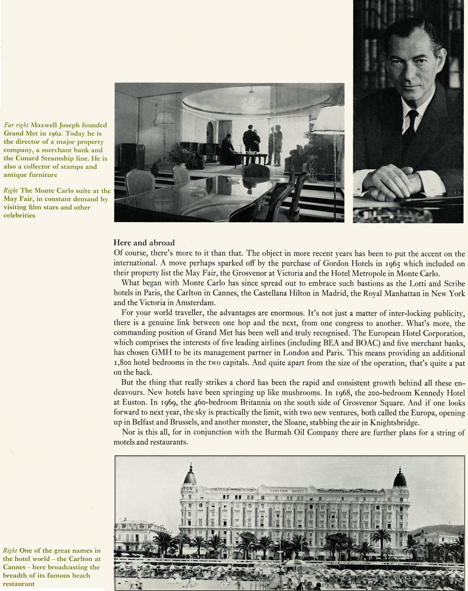 1970 Story of Grand Metropolitan Hotels over the past ten years. Page 2. (Express News Spring)