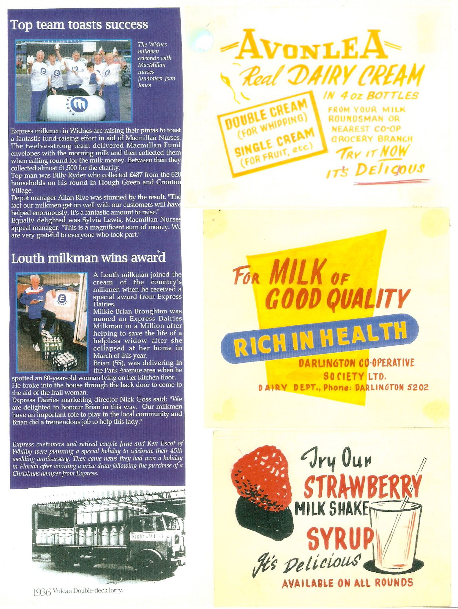 1980's? Dairy Advertisements (Courtesy Paul Luke)