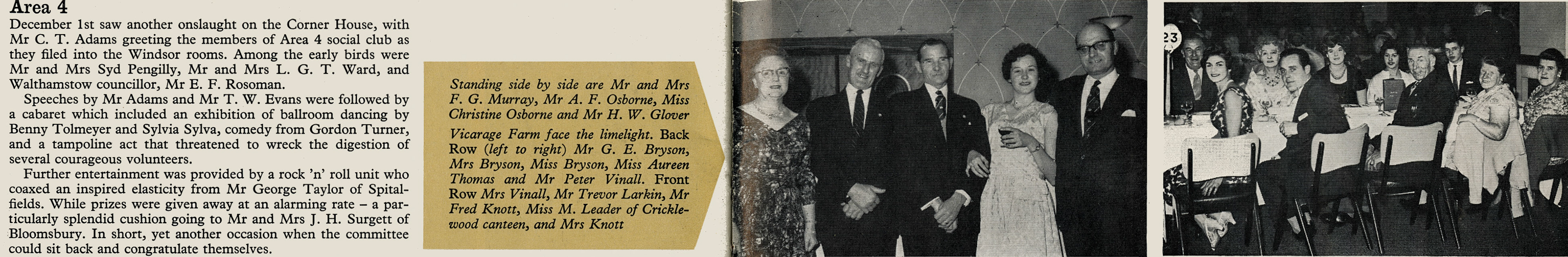 1960 London Region Dinner-dances.  (Express News Spring)