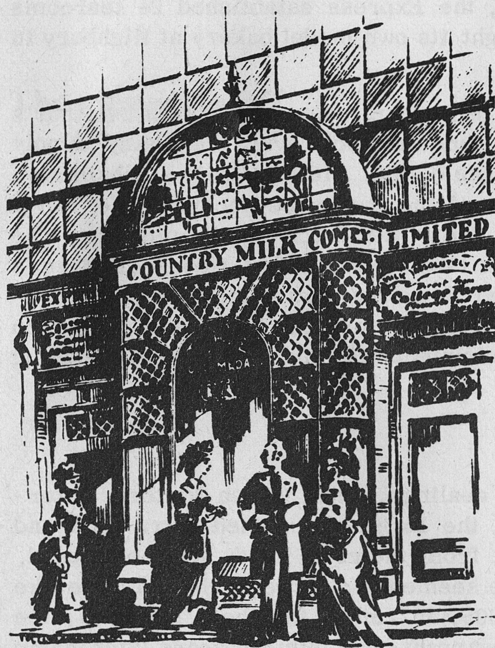 1840 Nell Gwynn's Dairy, purchased by Robert Barham - Illustration from 'Milk for the millions'