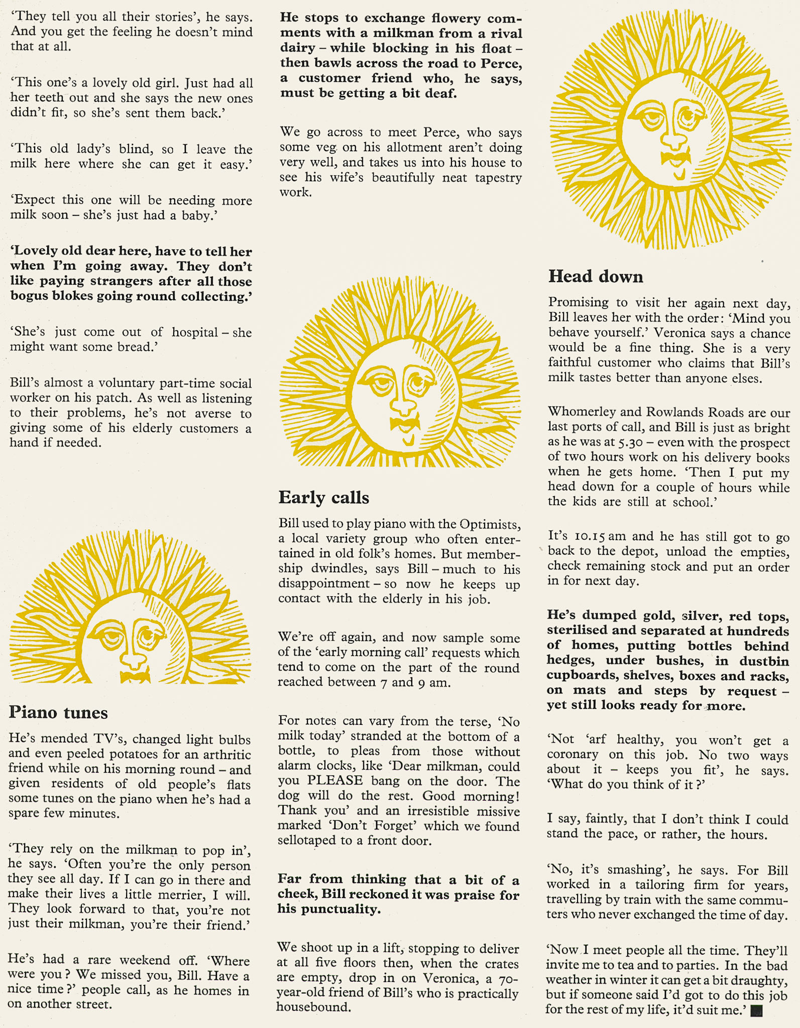 1976 Feature about Stevenage milkman Bill Johnstone, from the Stevenage Midweek Gazette. (Express News Autumn)