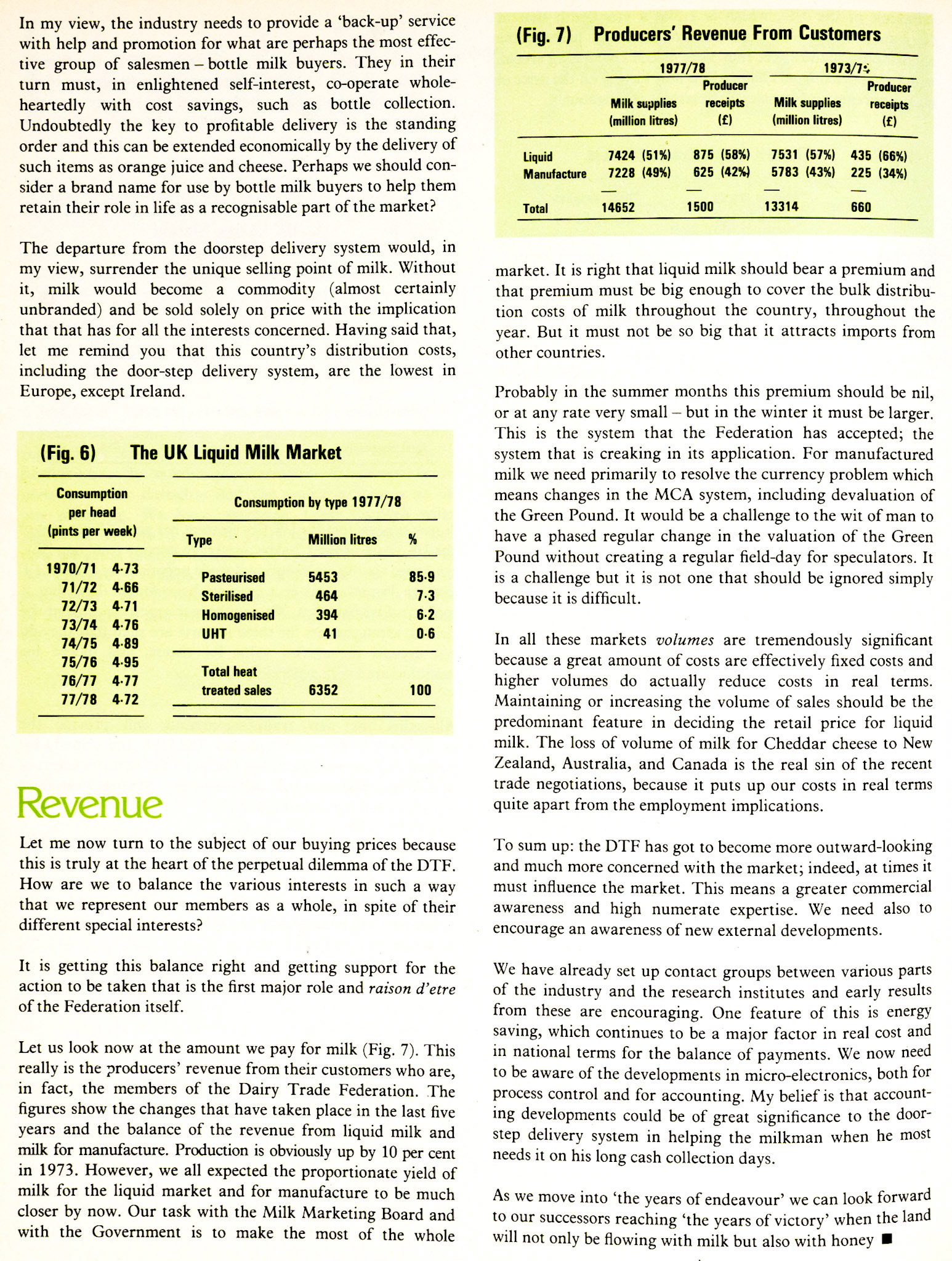 1979 John Travers Clarke's review of the dairy industry on behalf of the Dairy Trade Federation. (Express News Autumn)
