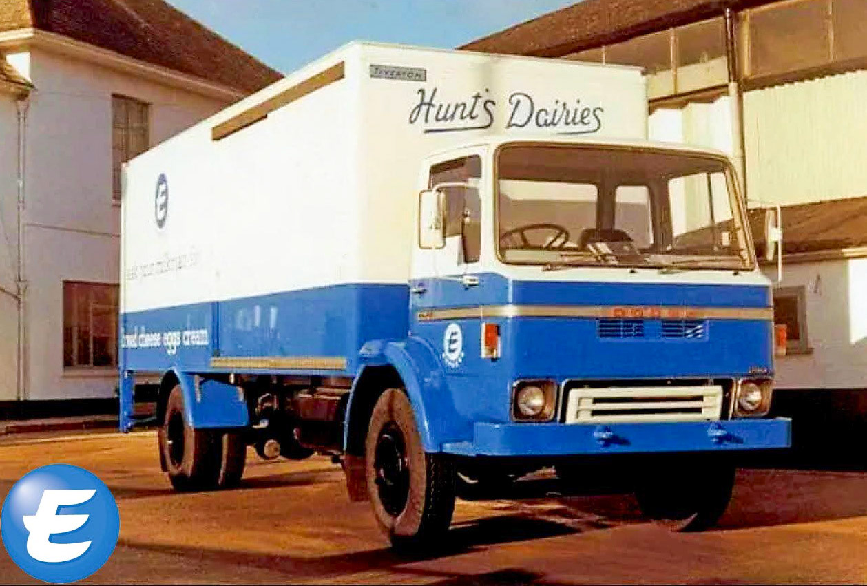 1980, Hunt's Dairies. Gordon Clark comments "I worked at the Sherborne depot between 1980 and 1988, this lorry was new around 1980 as it still had the Hunts Dairies name on it. I have some great memories of working for Express, sadly a lot of my colleagues are no longer with us."