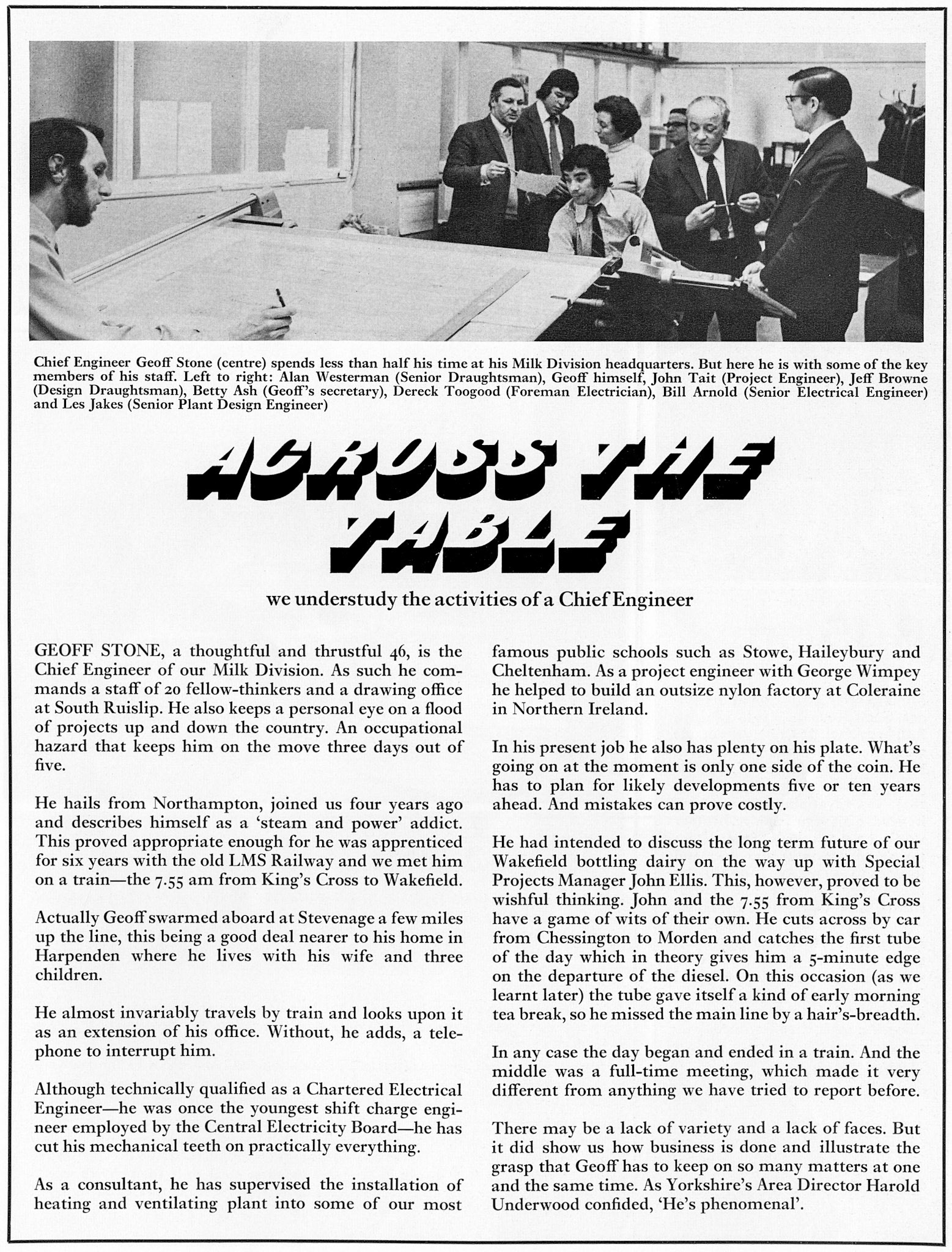 1974 A Day in the Life of Geoff Stone, Milk Division Chief Engineer, accompanied by John Ellis, Special Projects