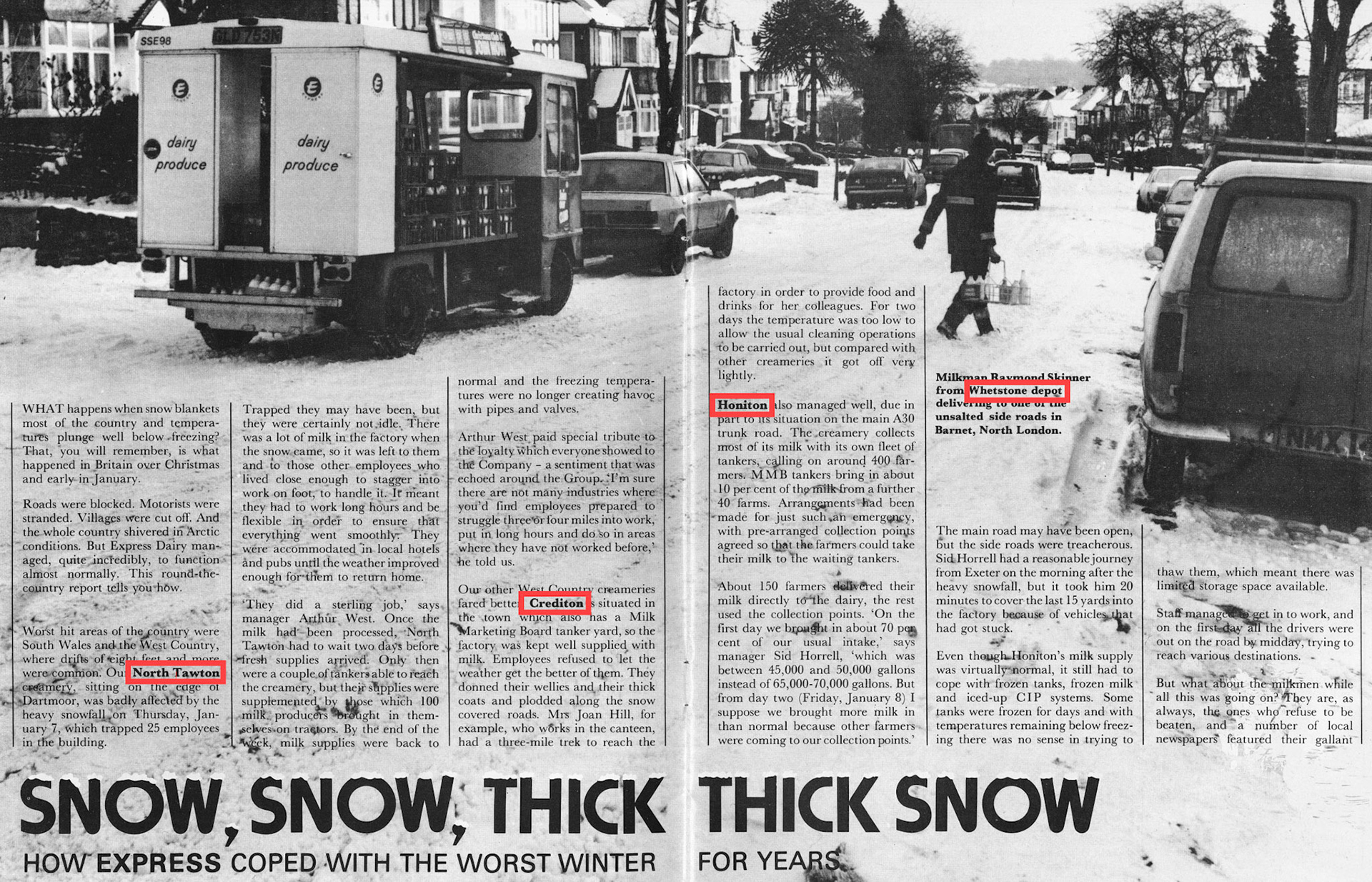 1982 Winter snow all around the UK