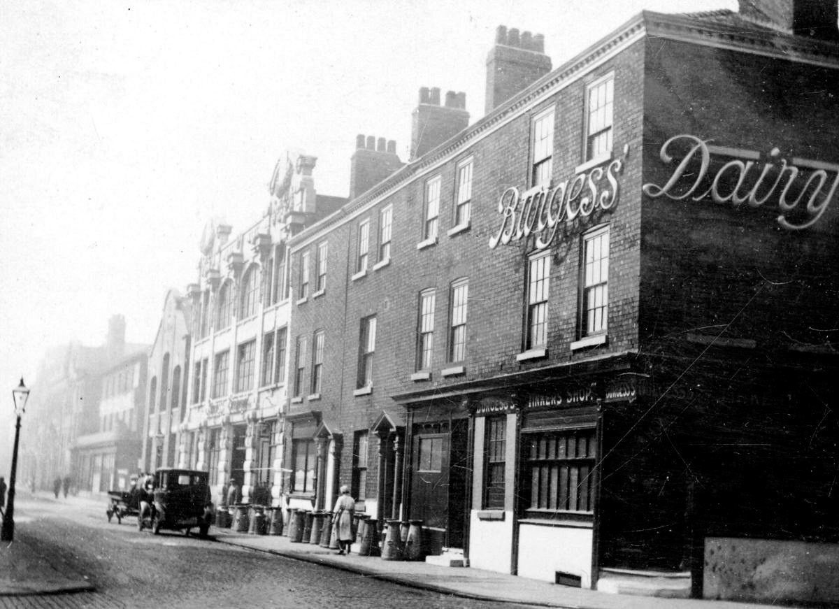 1926 Burgess Dairy Shop &amp; Premises, Gartside Street, Manchester (Image courtesy of Manchester Libraries)