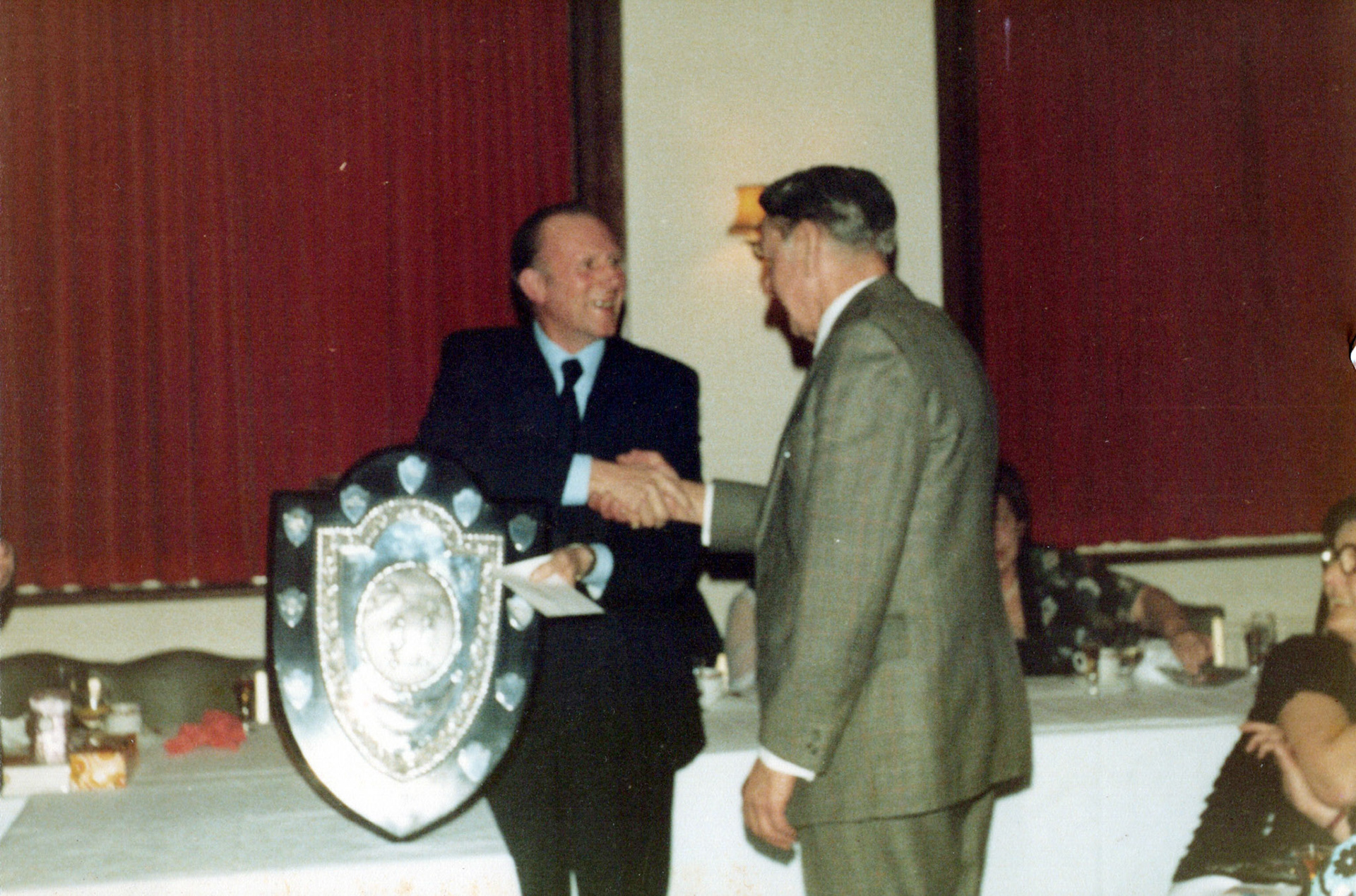 1980's Minsterley Bowling Club. Ben Samuels identifies Bob Jones on the right.  (Courtesy Joe Lyons)