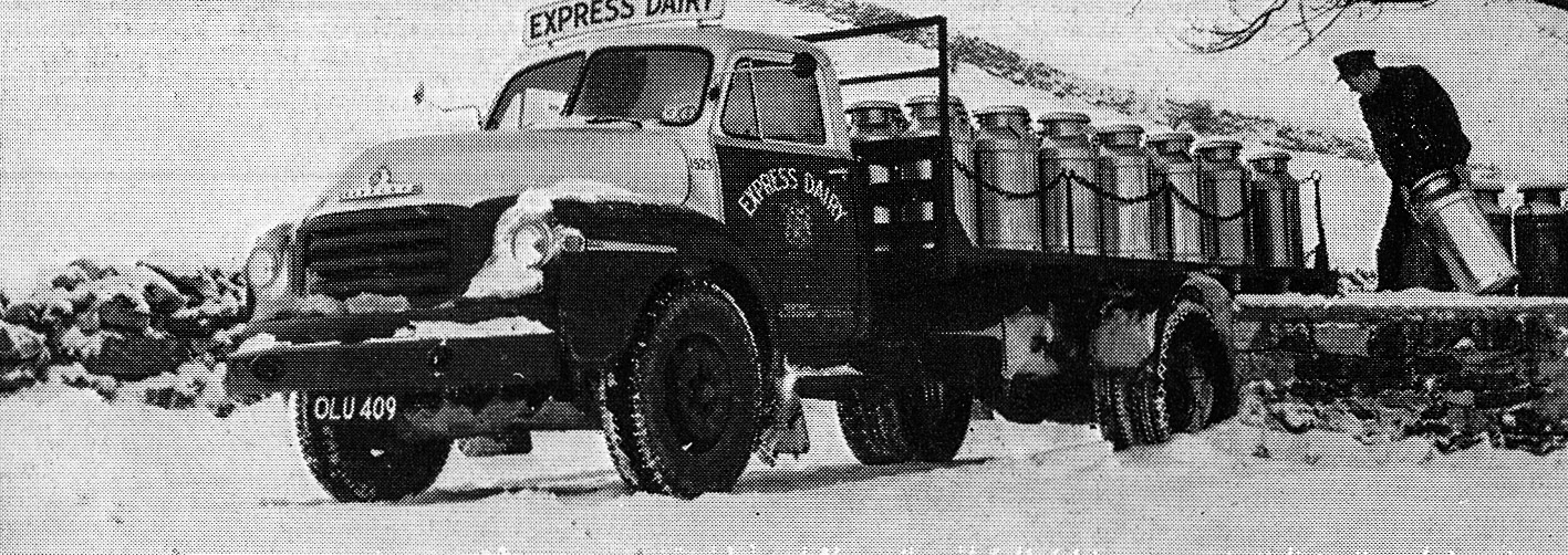 1964 Churn handling in the snow, from 'Expressly for you' customer leaflet (Courtesy Dave Fane)