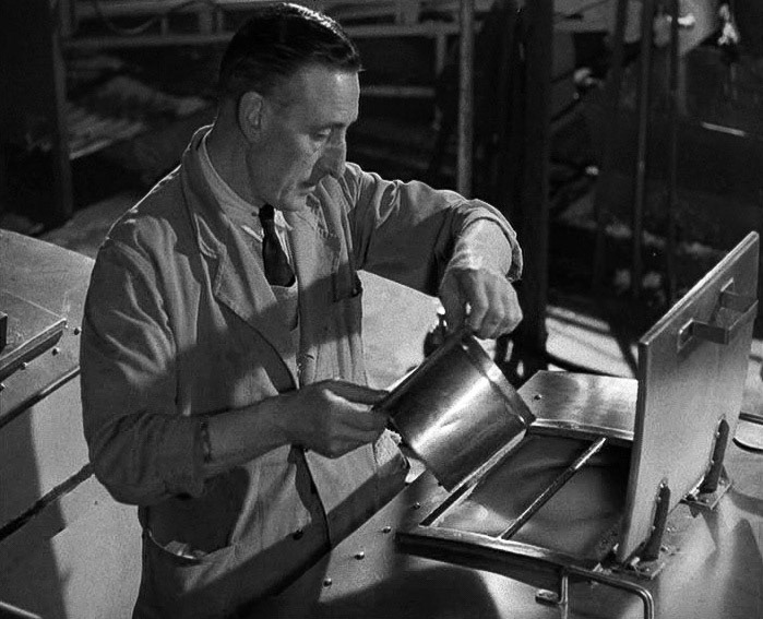 1940's Tower Creameries, later Mitcham Foods, part of Express. Adding colour and vitamins. (Courtesy British Instructional Films, British Pathé)