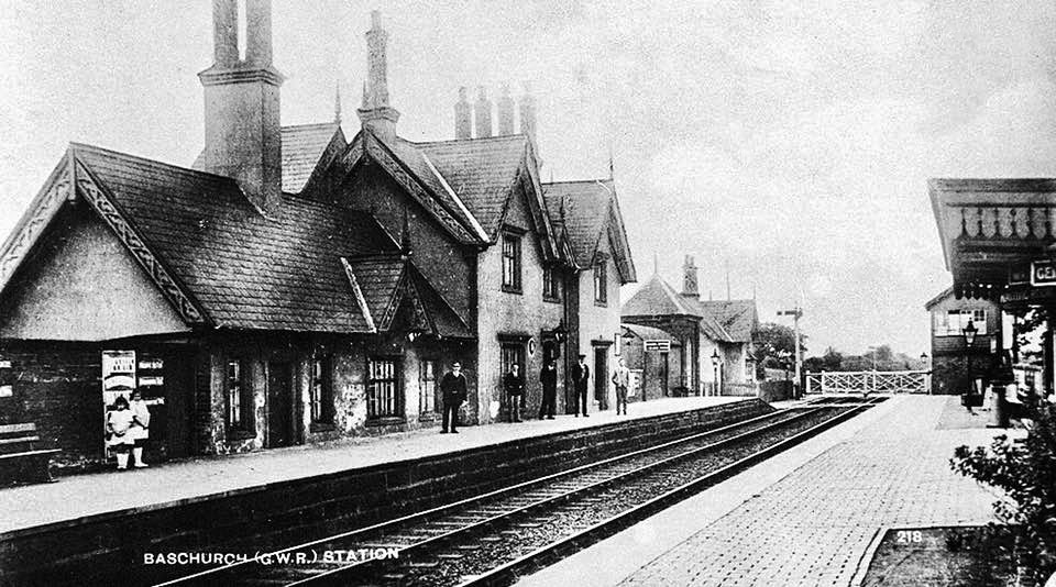 1920's Baschurch Railway Station, where milk was handled for Ruyton Co-operative Dairies. (Courtesy Lin Keska)