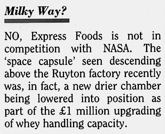 1988 Ruyton spray drier installation. (August Express News)