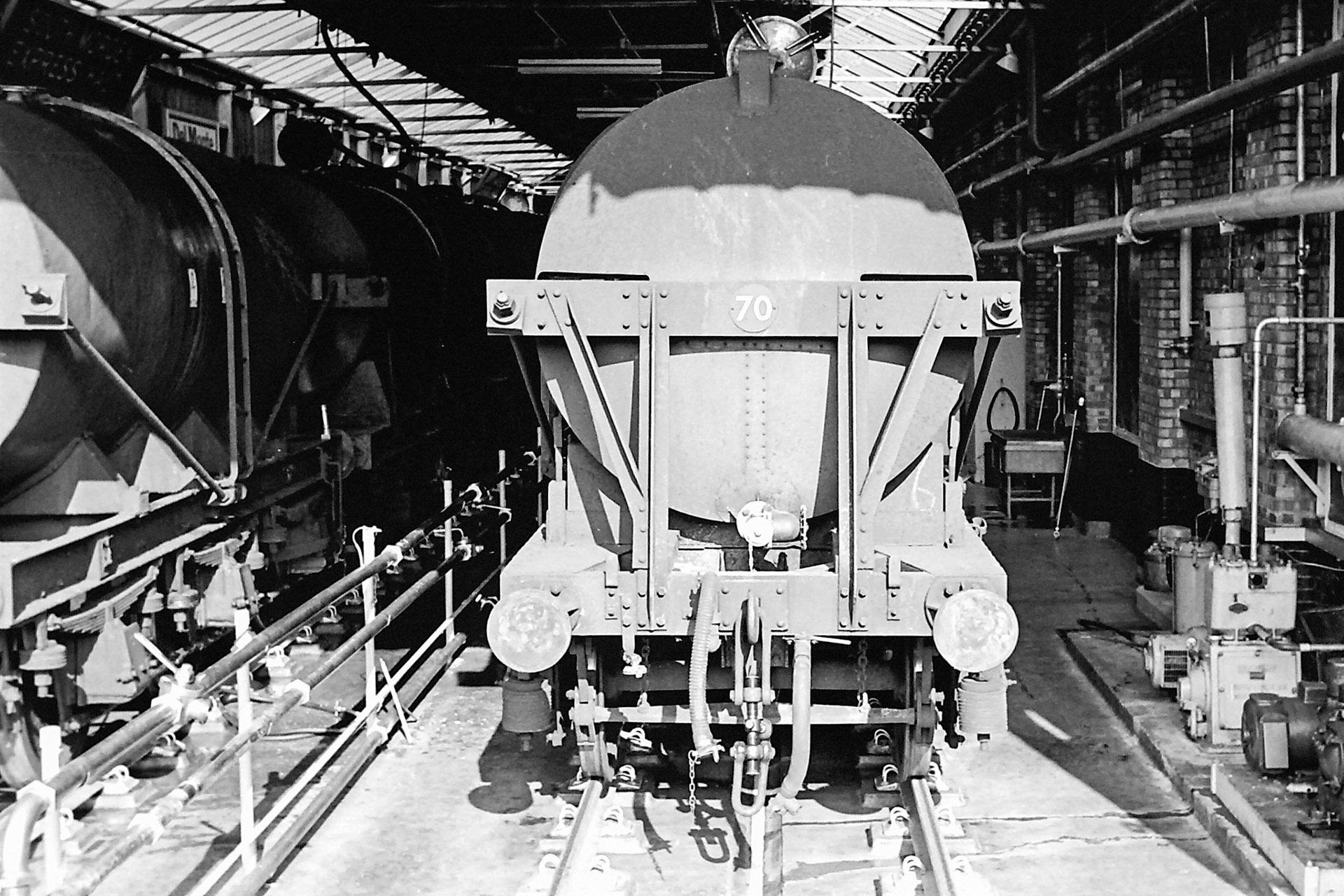 1970's South Morden rail unloading bay in operation. (Photographer Sam Jones)