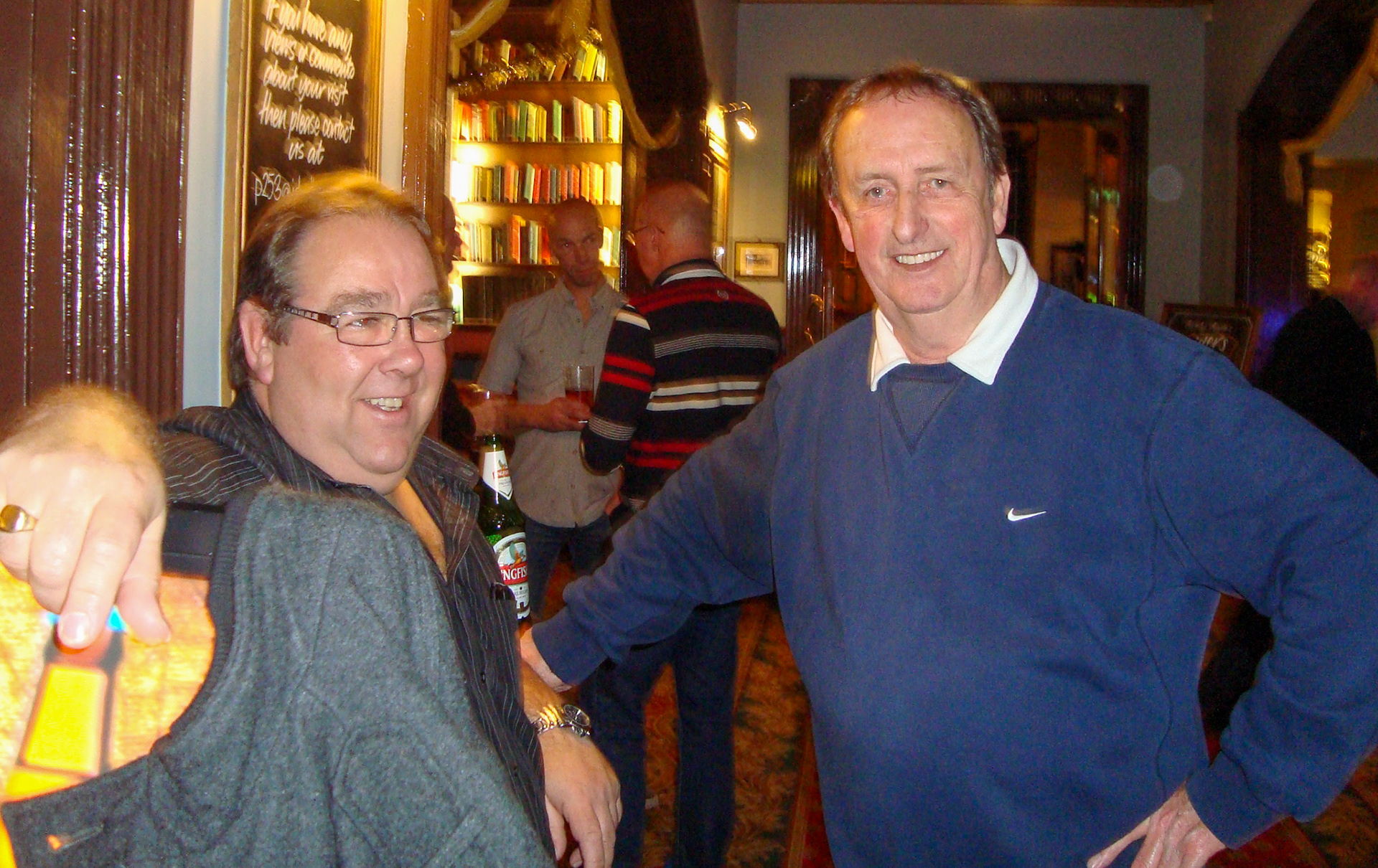 2015 Exeter Staff Reunion. Frank Pile and Clive Lelevre. (Courtesy Phillip Budd)