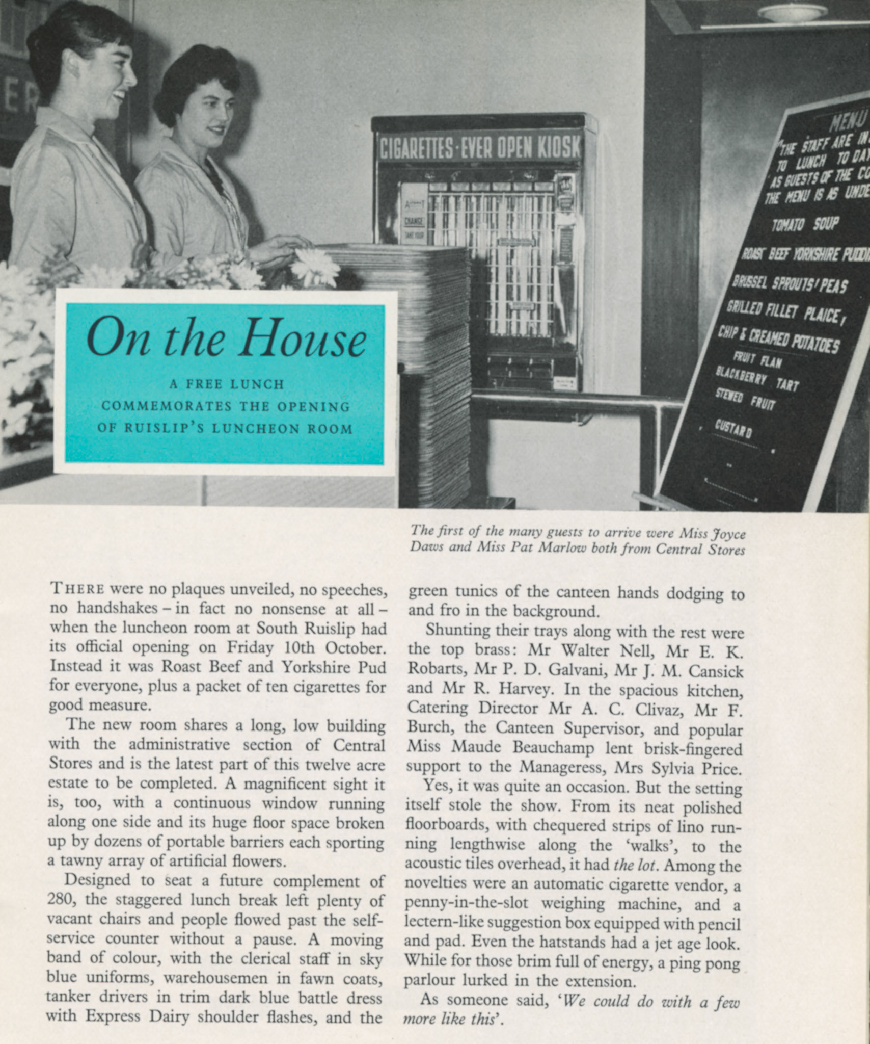 1958 Ruislip Luncheon Room