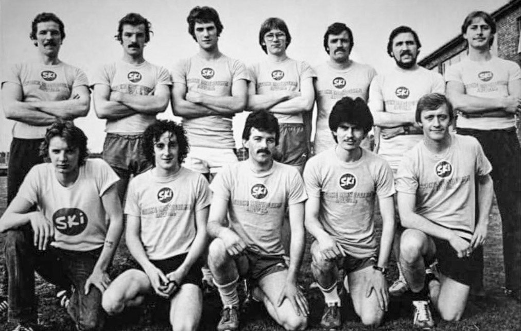 1980 Sponsored walk from Chester to Cuddington, and sponsored run against Staplemead (95 mile relay race). Mike Naden comments "I think we actually won by an hour 😀, don't think Staplemead believed us, myself in photo." (Courtesy Mike Naden)