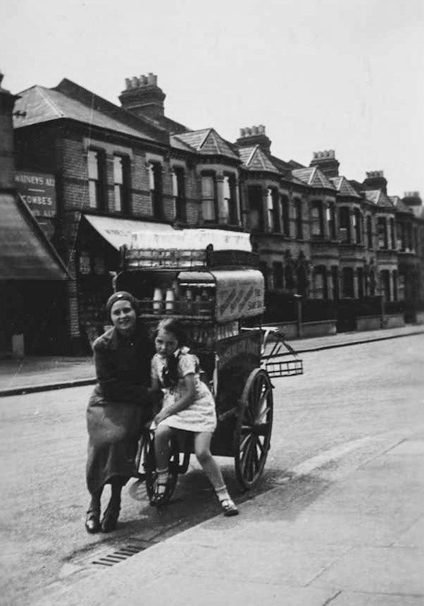 1937 Dilys from Bow Street, with Megan Lloyd at her parents’ business in Clapham Common (Courtesy Megan Hayes, Peoples Collection Wales)
