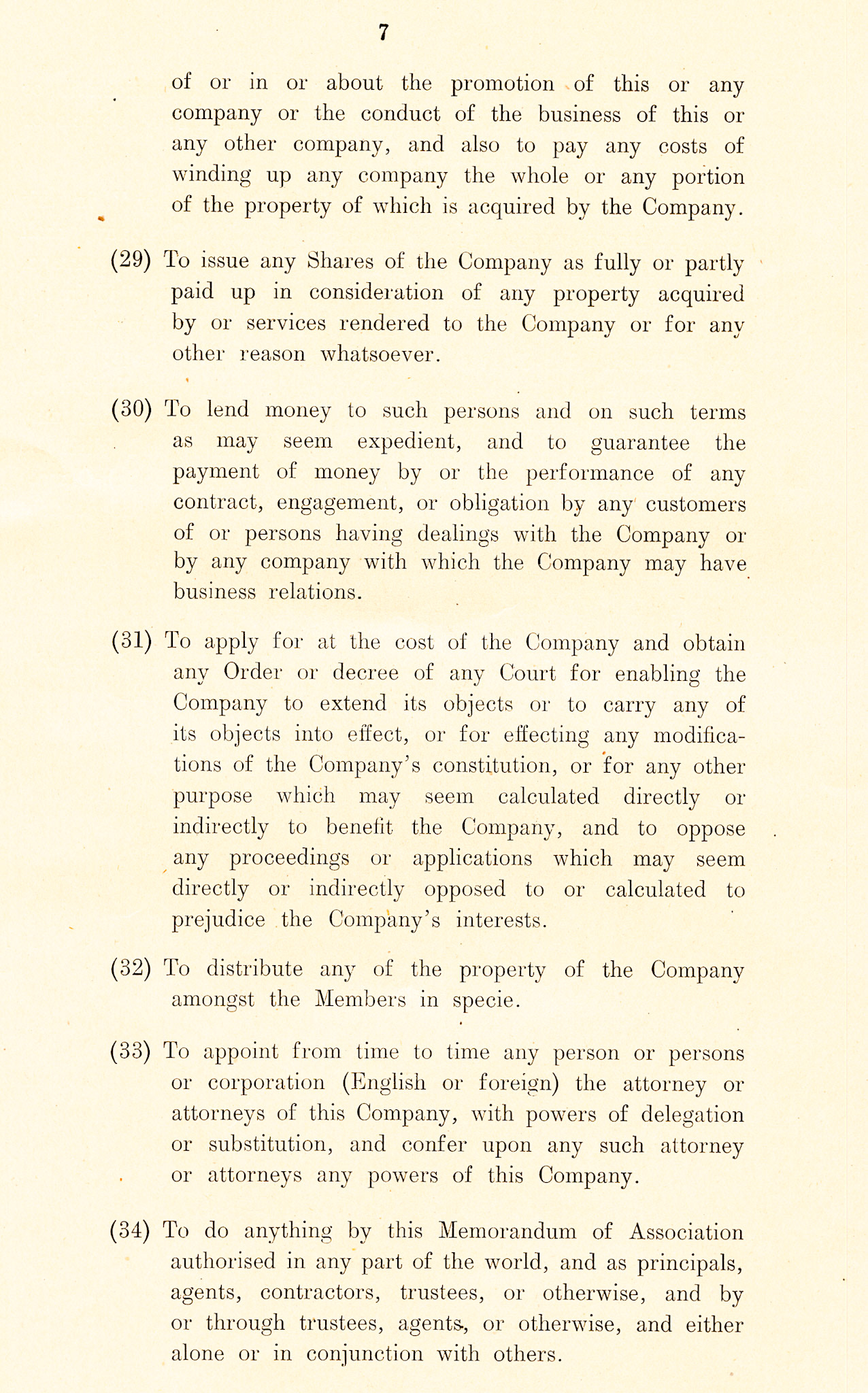 1918 Memorandum of Association for Ruyton Co-operative Dairies, Limited