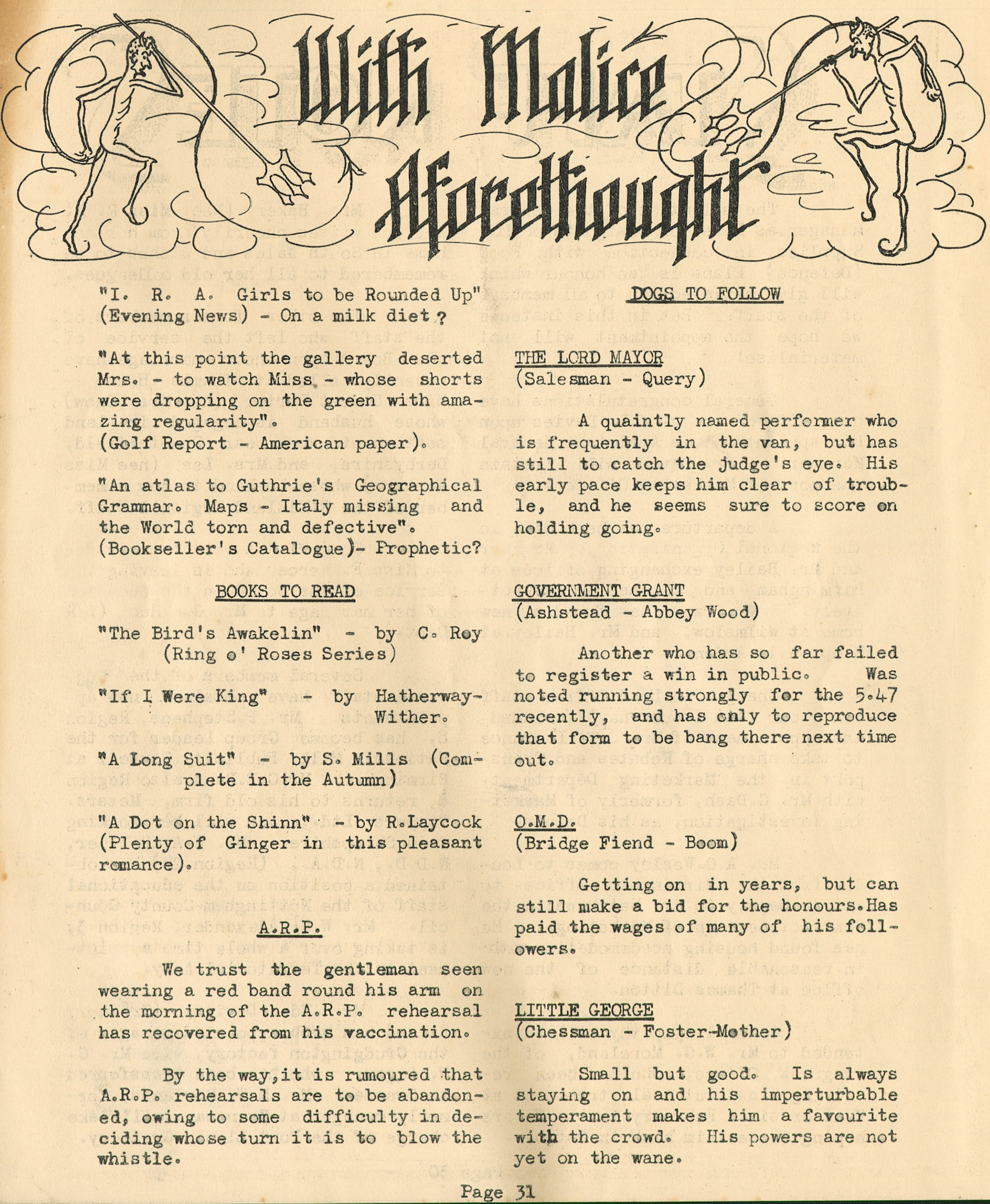 1939 'Milmarbo' in-house magazine, edition 4, published at the outbreak of WWII when staff were preparing to move to the newly constructed Thames Ditton HQ.  (Express Dairy Tales publication)