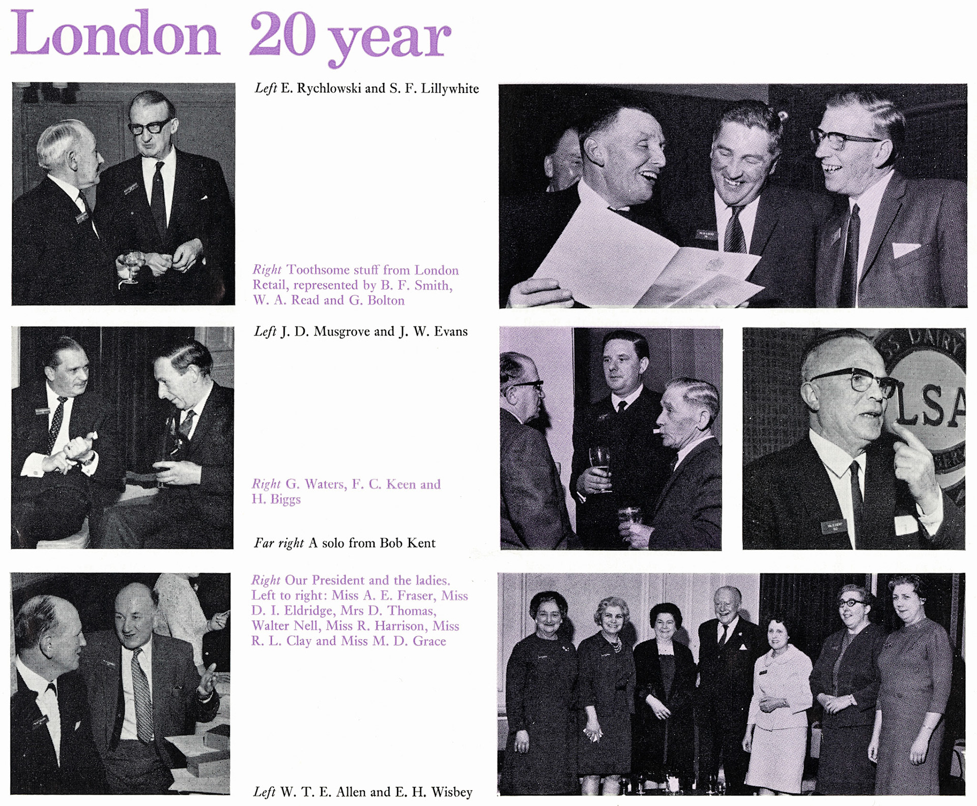 1970 20 year awards in London at the Berners Hotel (Courtesy Doreen Williams)