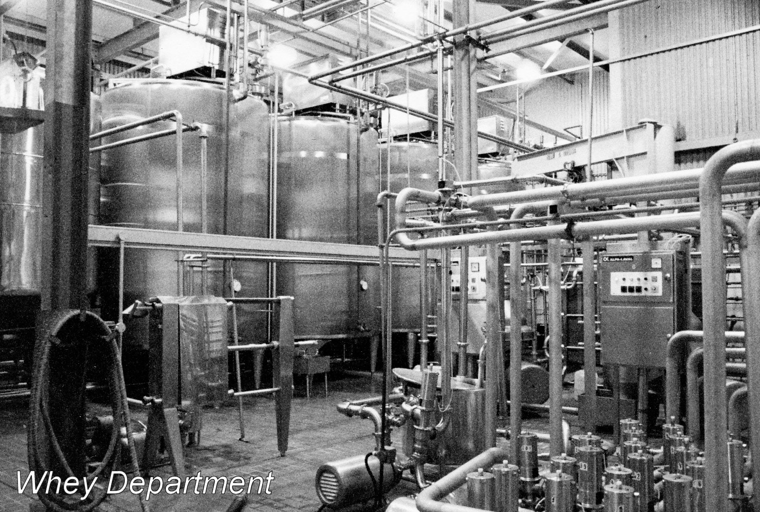 1990's Ruyton Creamery plant - Whey Processing, taken by Stephen Graves who worked in the Maintenance Department. (Courtesy Stephen Graves, Ruyton Revisited FB Group)