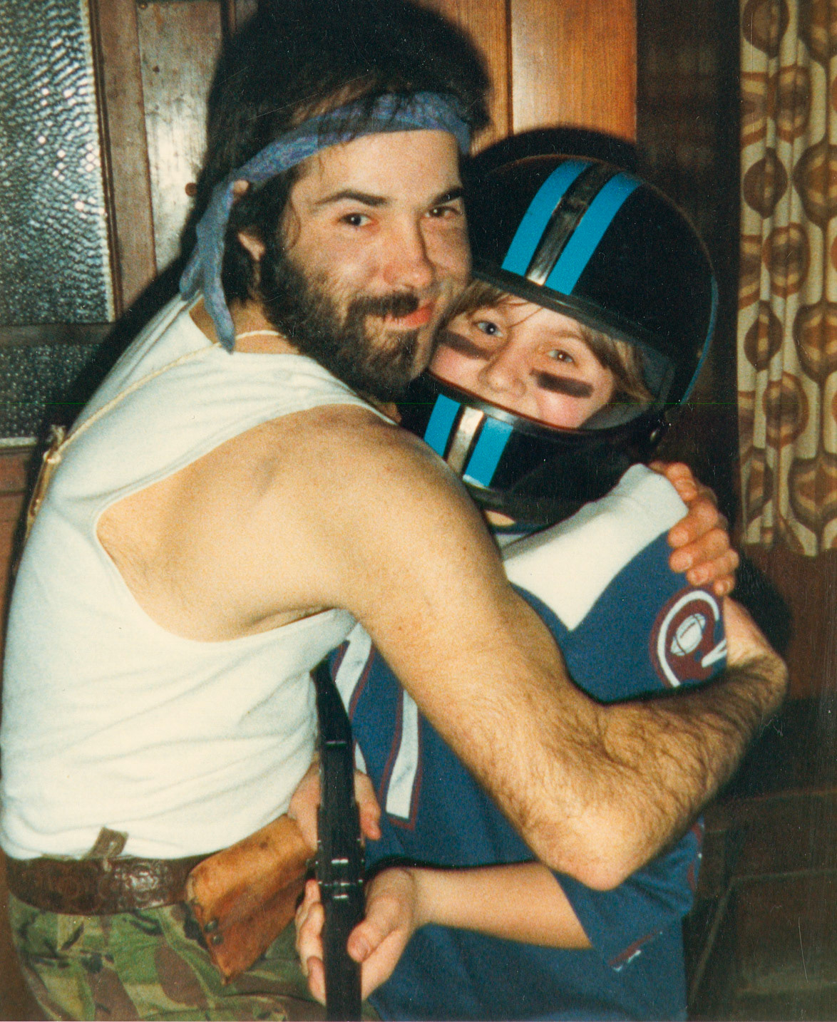 1988 Honiton staff (Tim Pearce &amp; Joanne Carter) celebrate the first Red Nose Day, Fountain Head Inn, Branscombe, Devon. (Courtesy Tim Pearce)