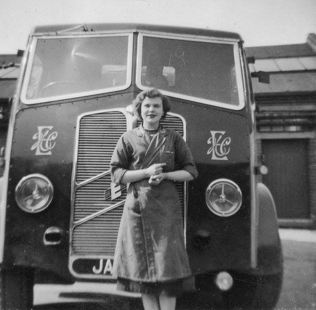 1950's Minsterley-Margaret Waters, nee Pugh. Norma Waters comments "Dad tells me it's the love of his life...his ERF he drove for Horace Edwards" (Courtesy Monica Corfield, Pontesbury past and present FB Group)
