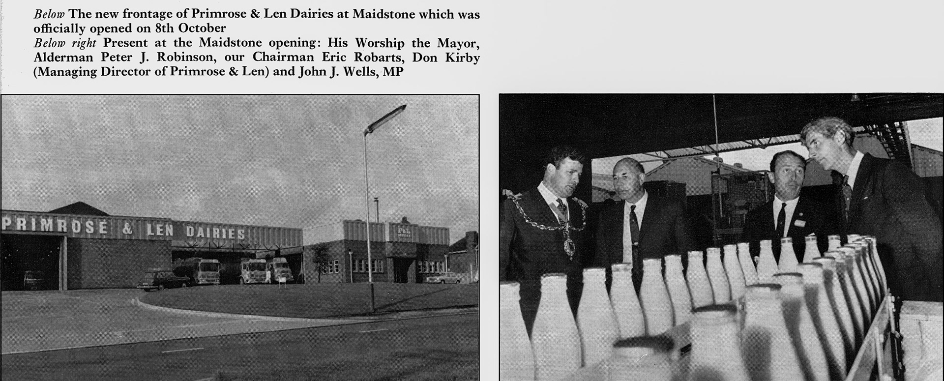 1968 Official Opening of Primrose and Len on 8th October, with the Mayor Alderman Peter J. Robinson, Eric Robarts, Don Kirby and John J. Wells, MP. (Express News Christmas)