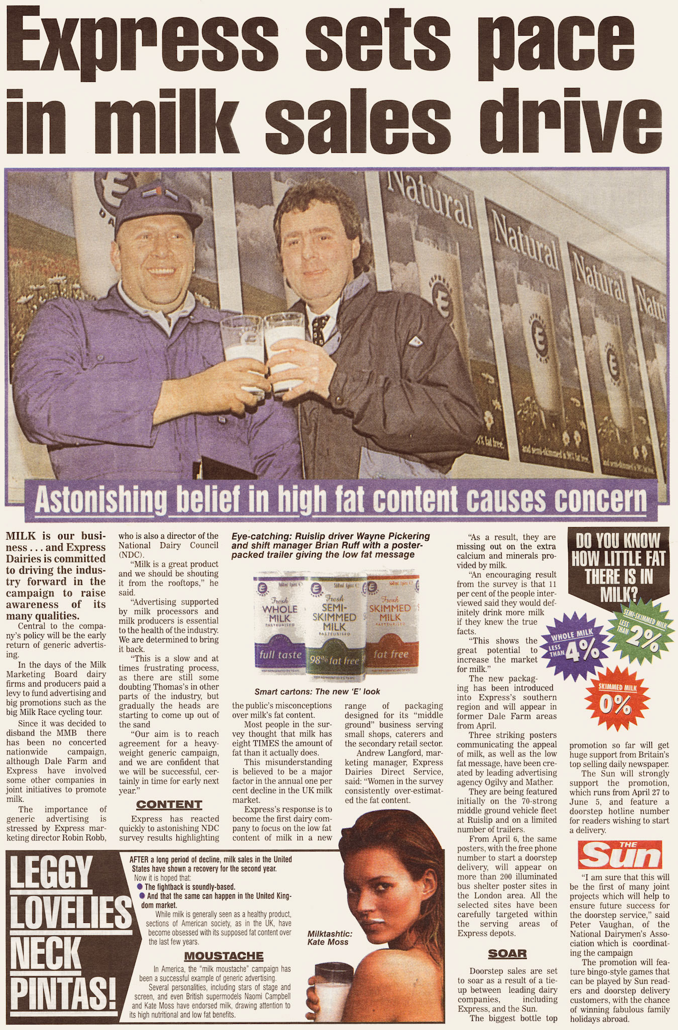 1998 Express sets out to change customer perceptions of fat content in milk (March Express News, courtesy Michael Aldread)