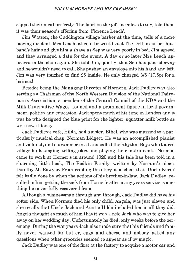 William Horner and his Creamery, Jill King