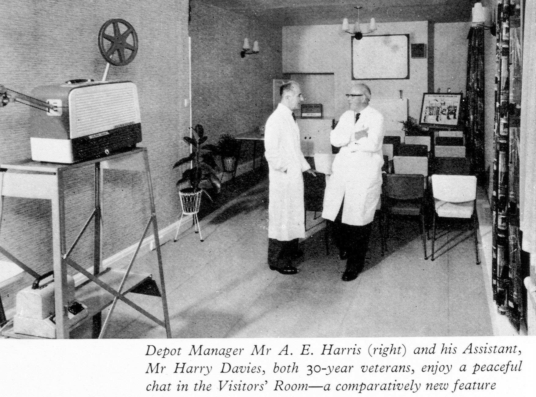 1962 Bromley Processing-Depot Manager Mr Arthur Harris and Assistant Manager Mr Harry Davies. (Express News Autumn)