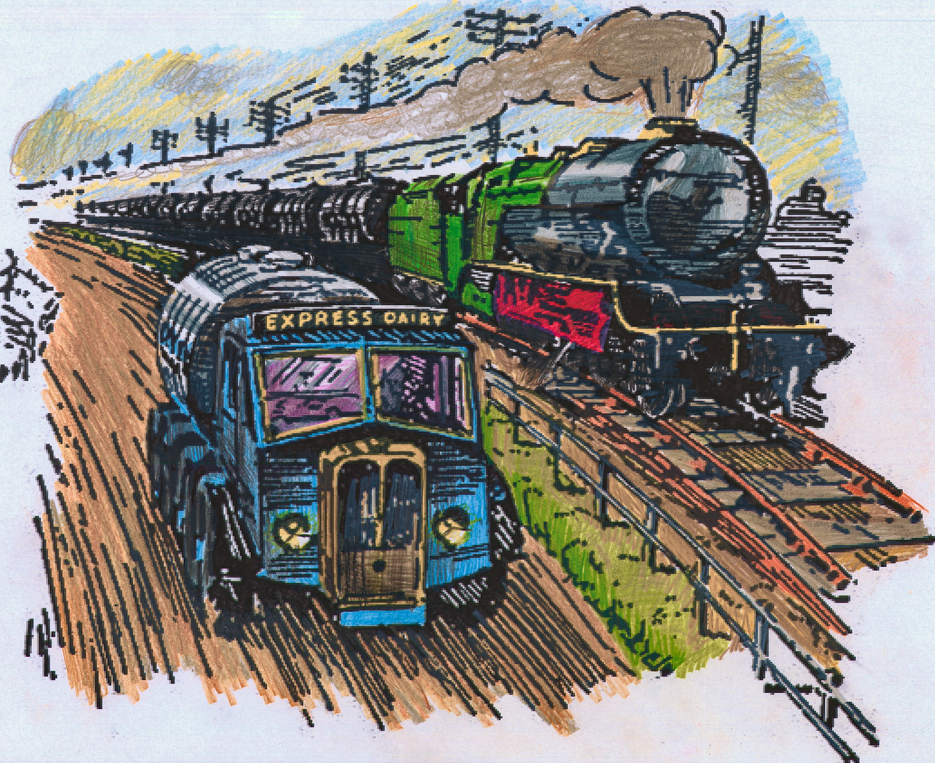 1952 'The Express Dairy' Booklet, colour rendering by Leo Saunders (September 2025)