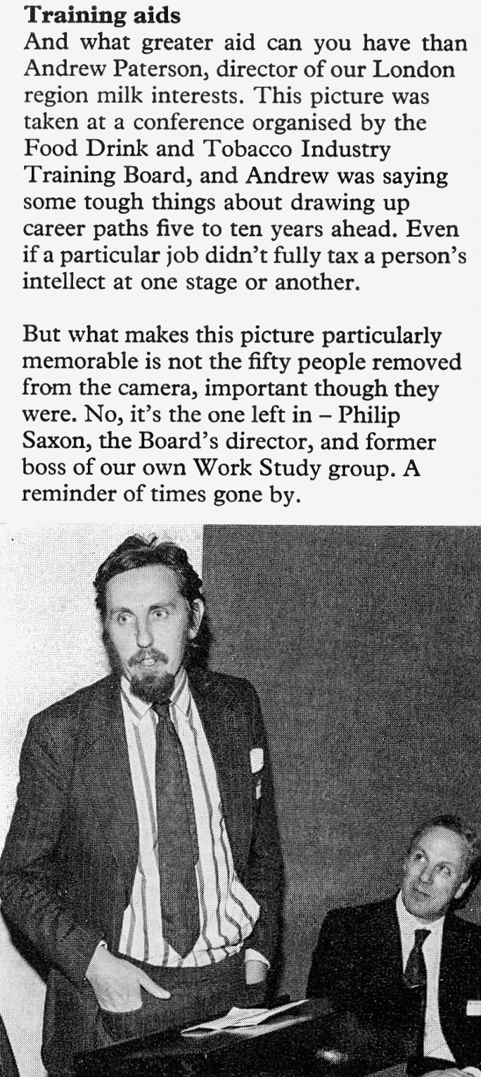 1975 Andrew Paterson addressing the FDT ITB, with Philip Saxon, ex-Work Study on the right. (Express News Spring)