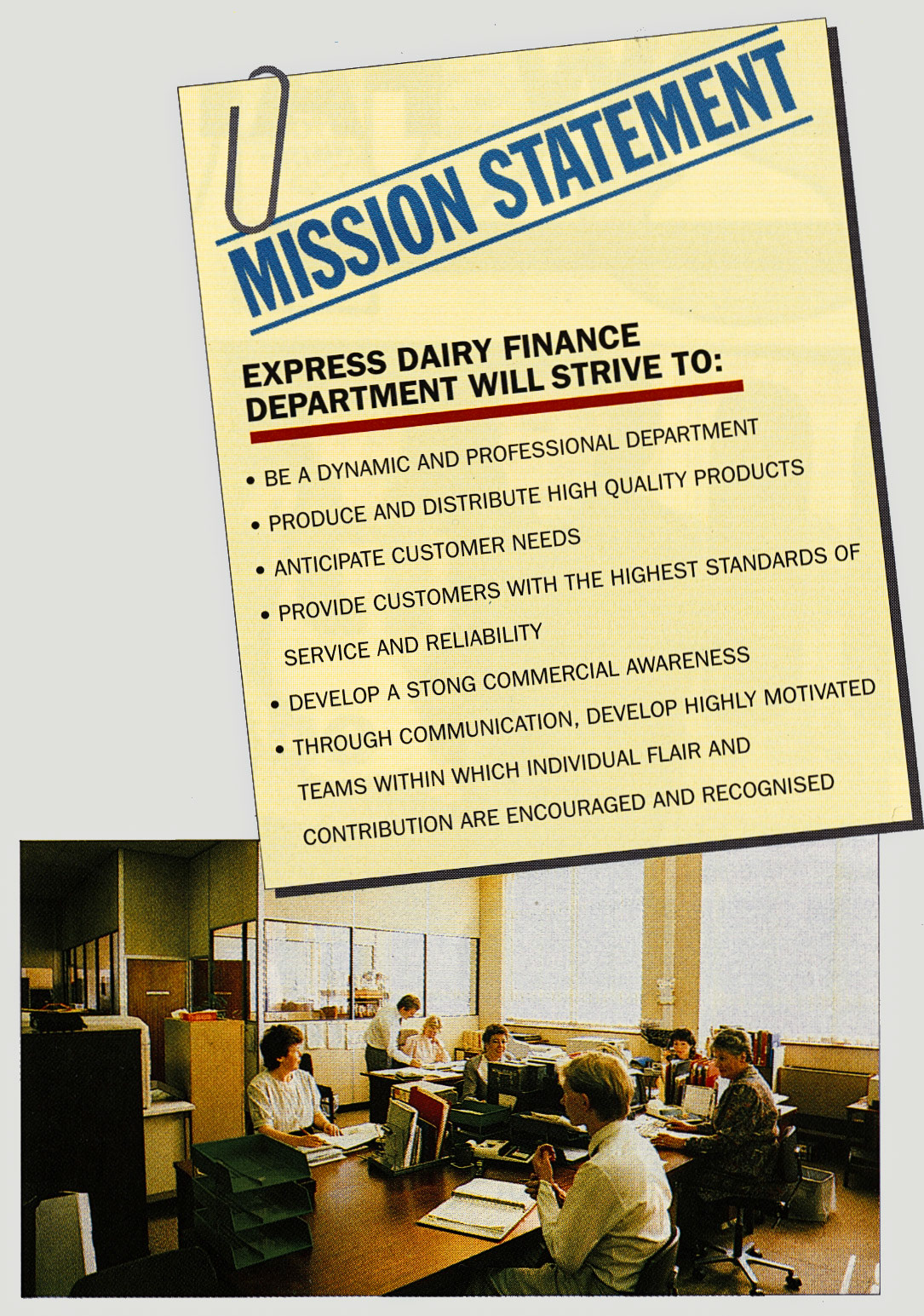 1990 South Ruislip Finance Department publishes their mission statement (1990 April Tops Magazine)