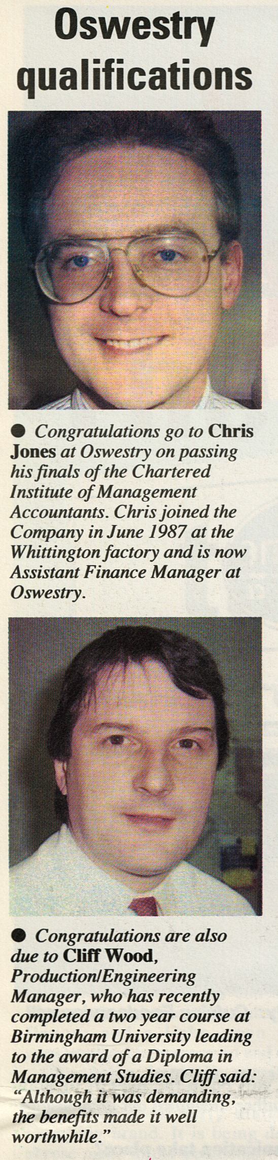 1994 Whittington awards featured in Cheese Company Newsletter