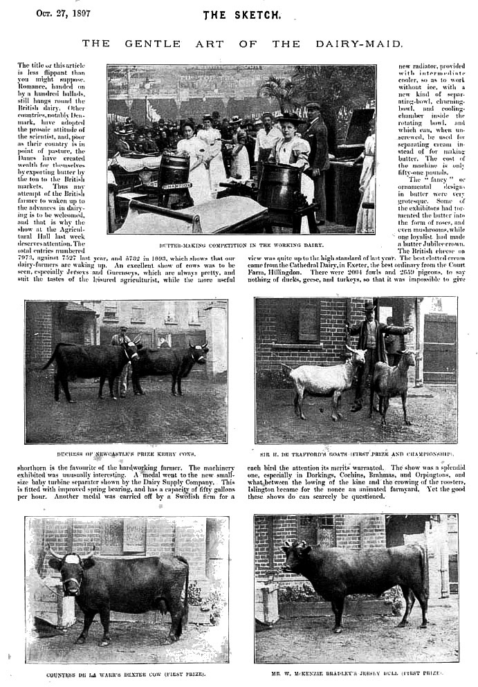 1897 'The Gentle Art of the Dairy Maid' (Courtesy 'The Sketch', eBay)