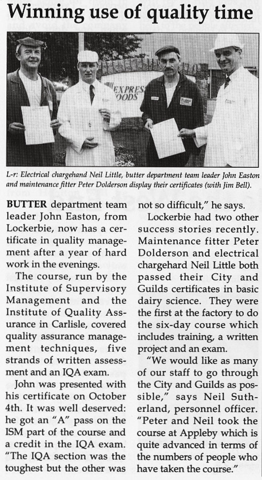 1991 Lockerbie butter department and others receive qualifications