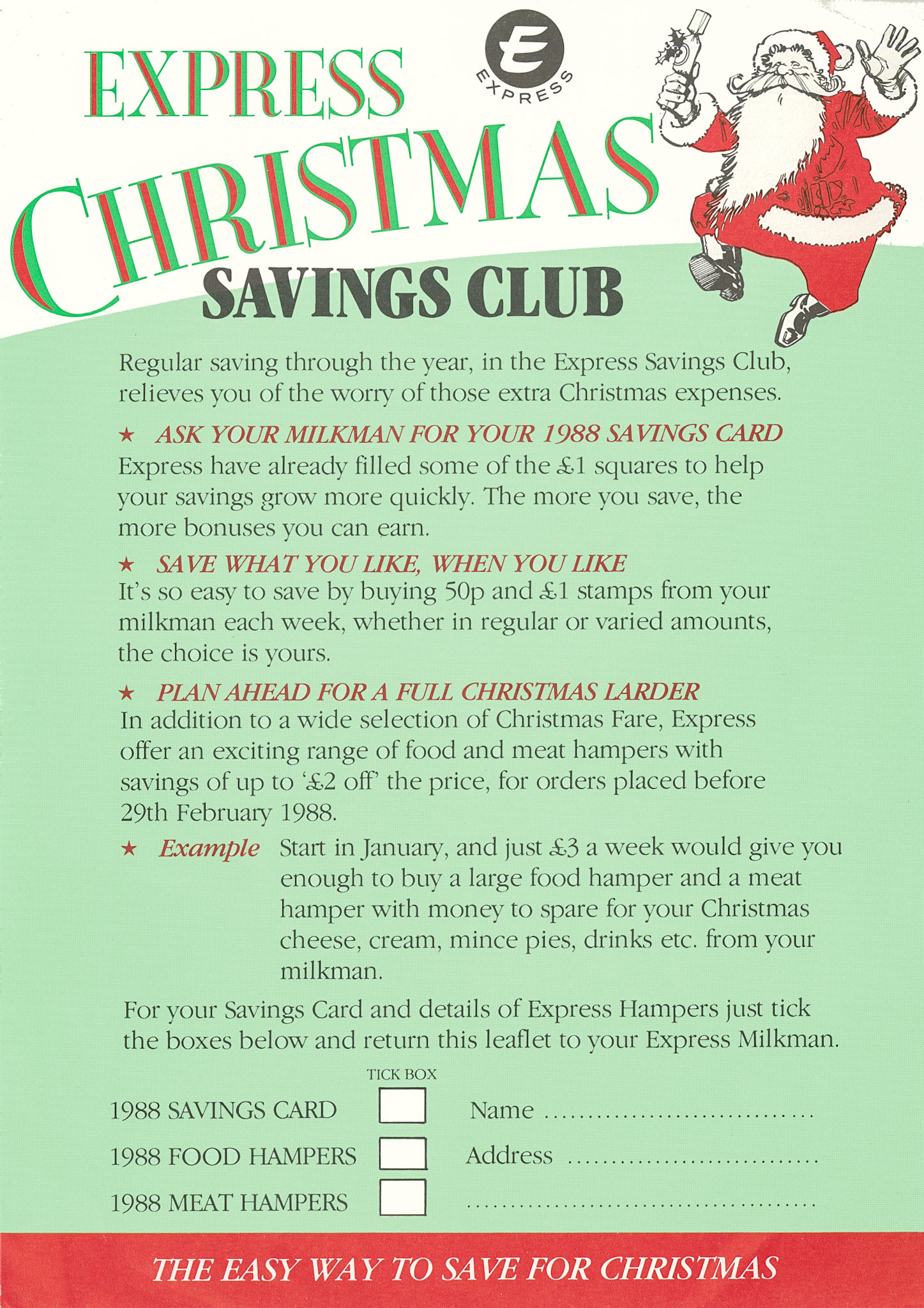 1988 Christmas Savings Club leaflet (Courtesy Paul Luke)