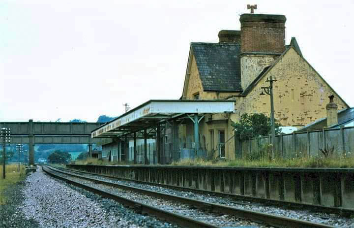 1977 Seaton Junction. Alan Young comments "Up platform which I photographed in August. This station is on the ex-Southern Railway route between Salisbury and Exeter, closed to passengers with several other intermediate stations (and the Seaton branch) in March 1966, but goods continued to be handled here until May 1967. (Courtesy Alan Young)