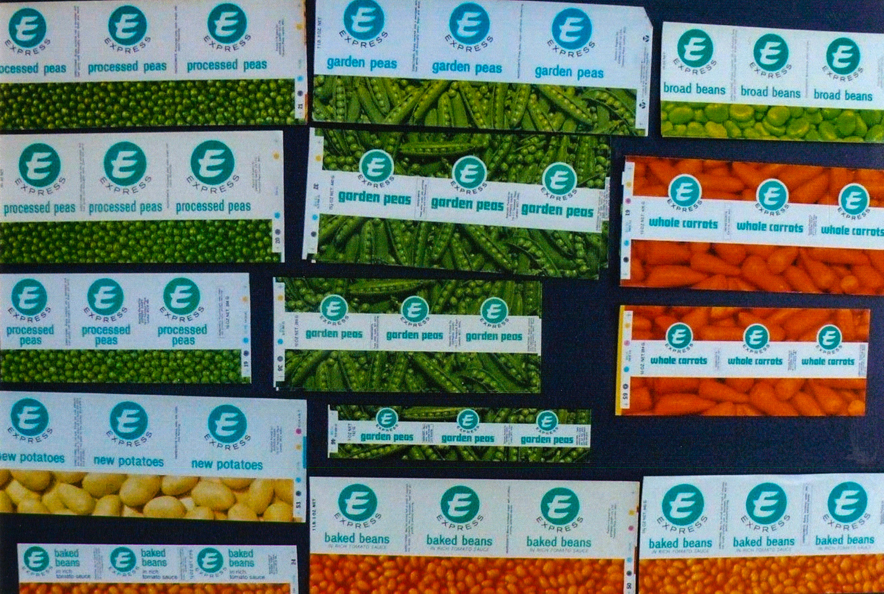 1970s? Range of vegetables sold with the Express label. (Courtesy Dave Fane)