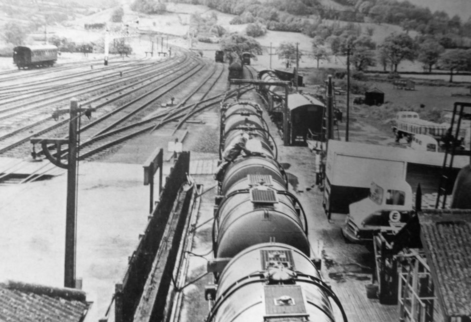 1960's? Milk tanks for loading. (From Seaton Junction History, by Rick Wood)