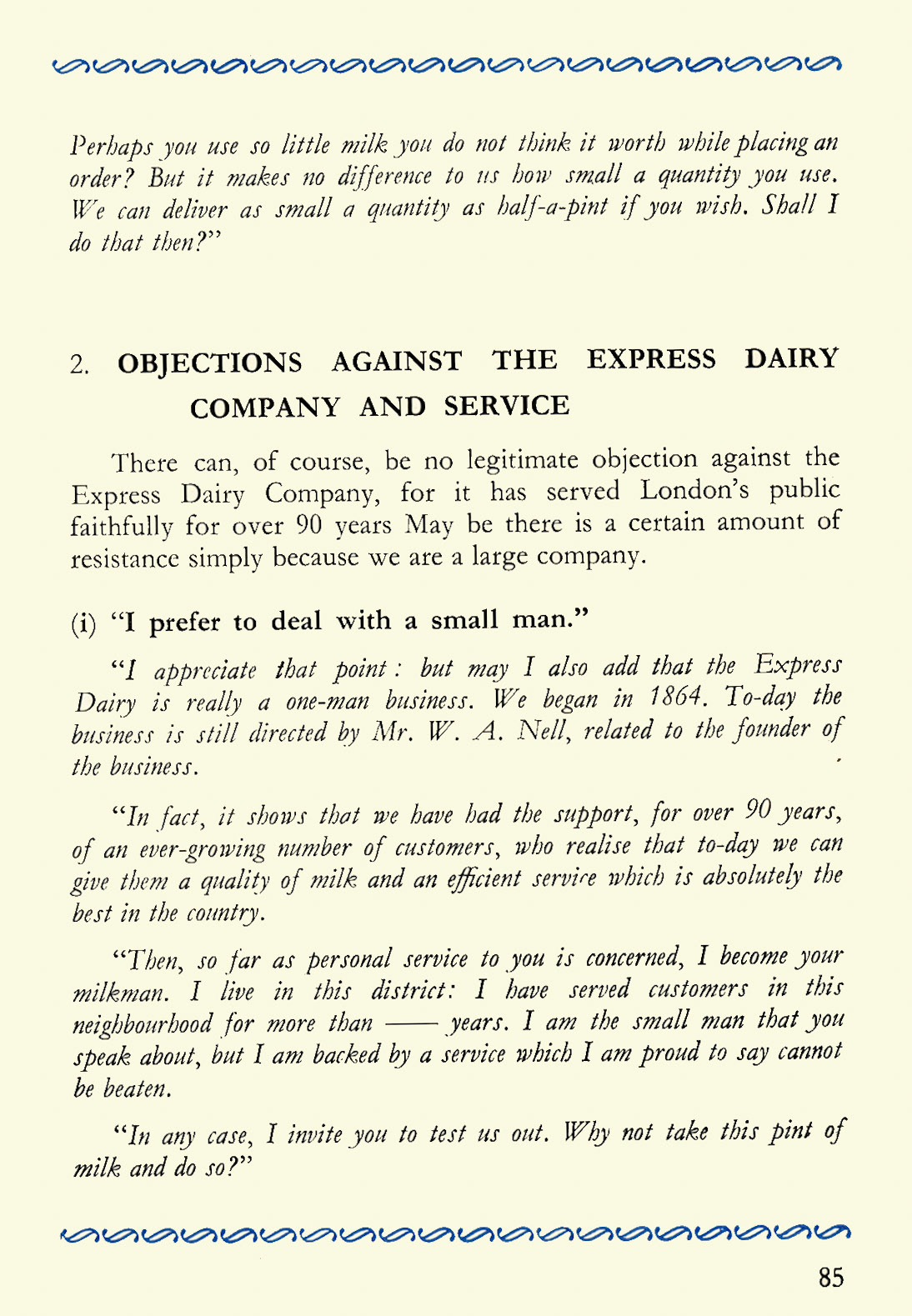 1956 Express Salesman's Manual, Fourth Edition published 1954, presented to Roger Gillard, Orpington Depot