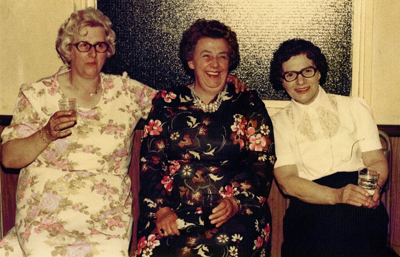 Jackie Bebb identifies Margaret Ingram on the left, Rita Evans in the middle. Neal Pugh comments "My mum Della Pugh on the right". Christine Fisher adds "My neighbour for years Margaret Ingram, the lovely Rita Evans, and my lovely auntie Della Pugh. Brilliant picture.(Courtesy Joe Lyons)