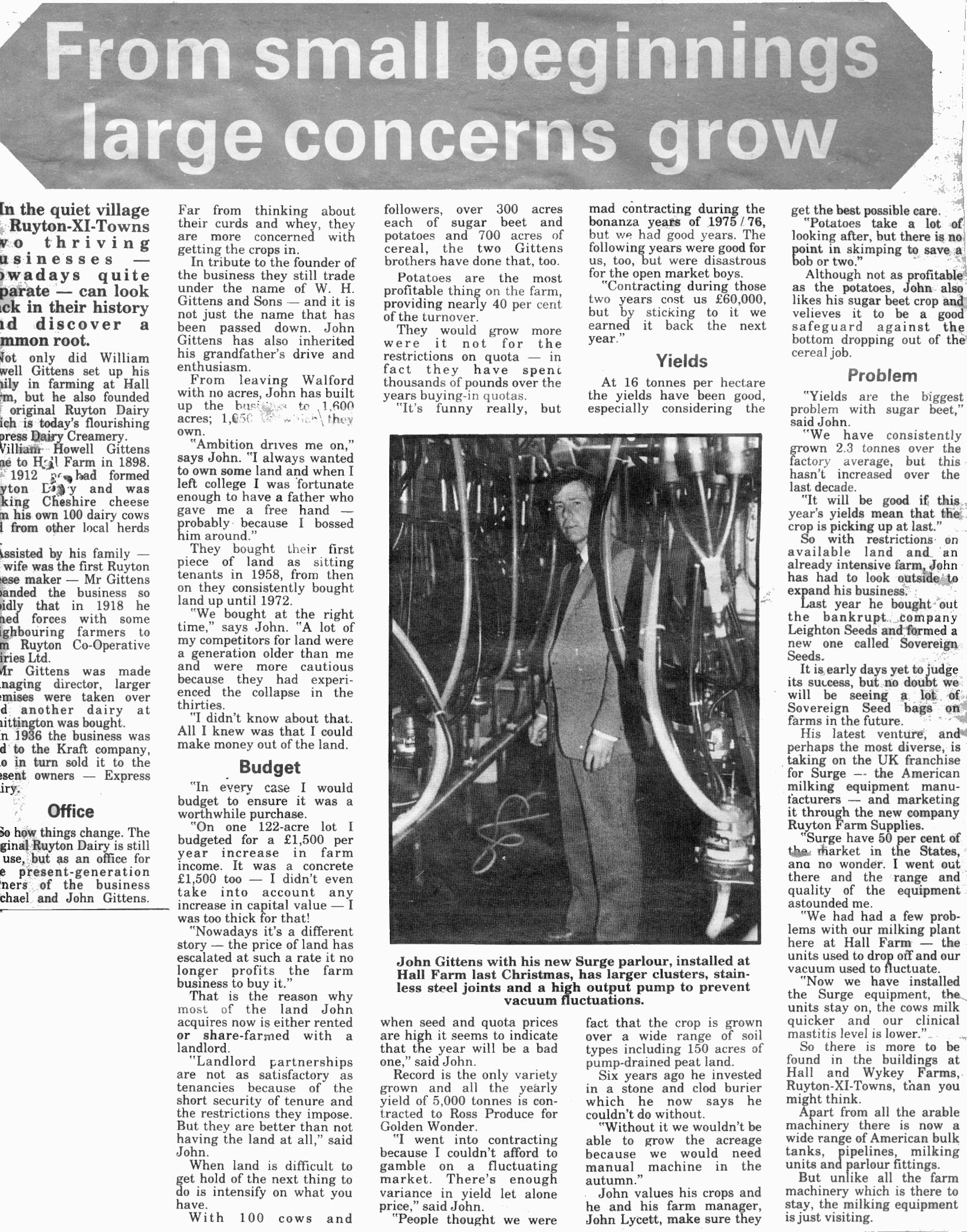 1983 History of Ruyton Creamery (Courtesy Yoland Brown, Yoland@eleventowns.co.uk, www.eleventowns.uk/history.html)