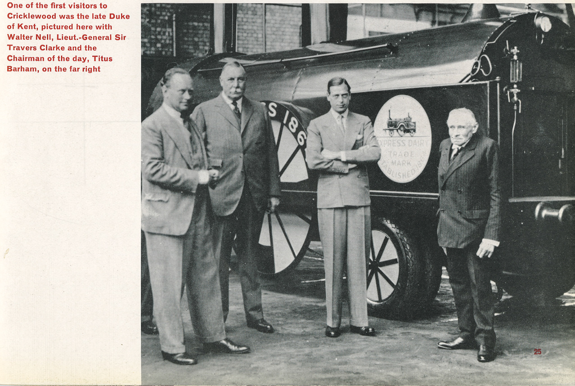 1929 WALTER NELL, LIEUT-GENERAL SIR JOHN TRAVERS-CLARKE and TITUS BARHAM (Cricklewood from Express Story 1864 - 1964)