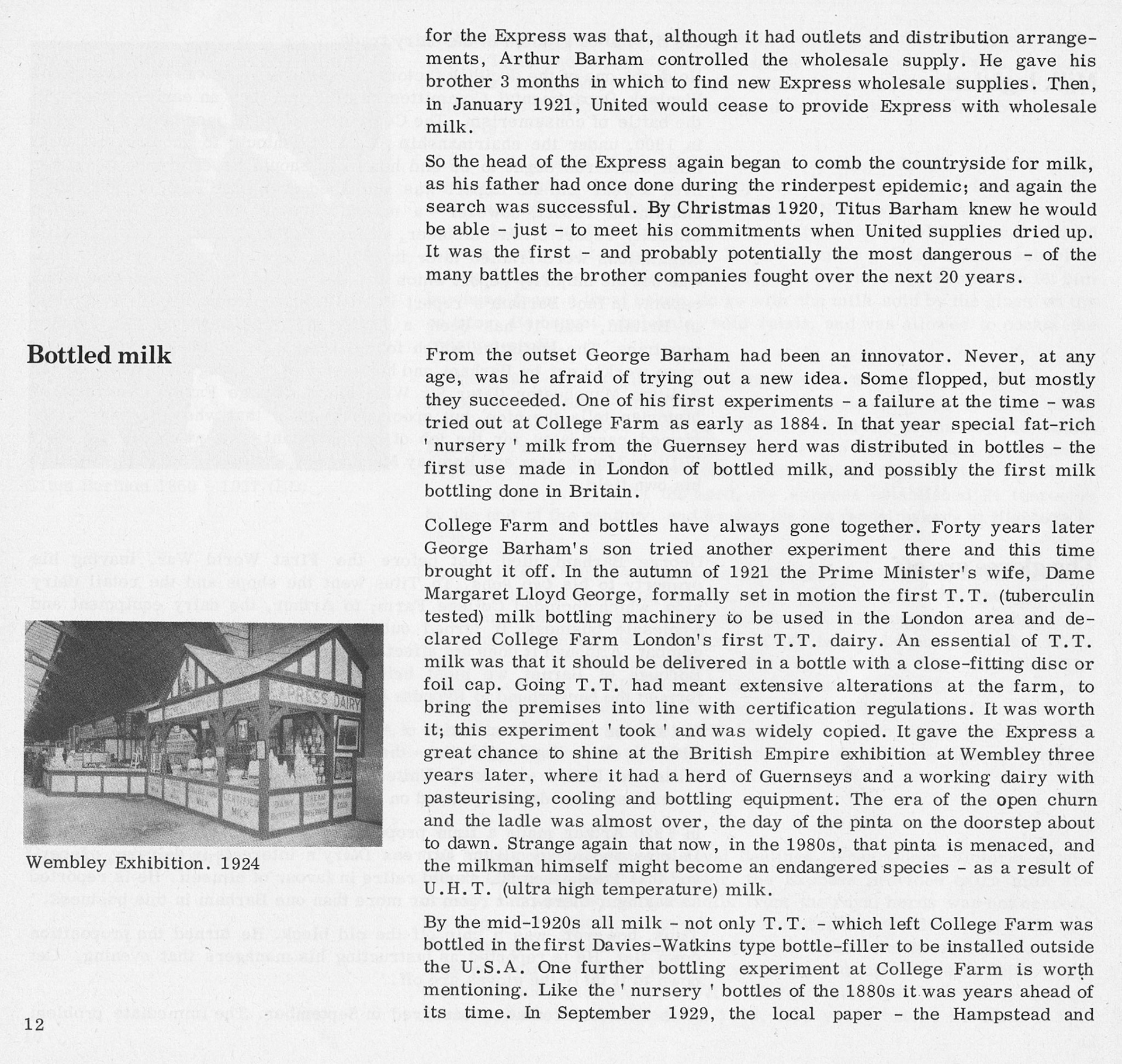 1983 Milk for the millions - Brigid Grafton Green, Barnet Libraries Local History Publications