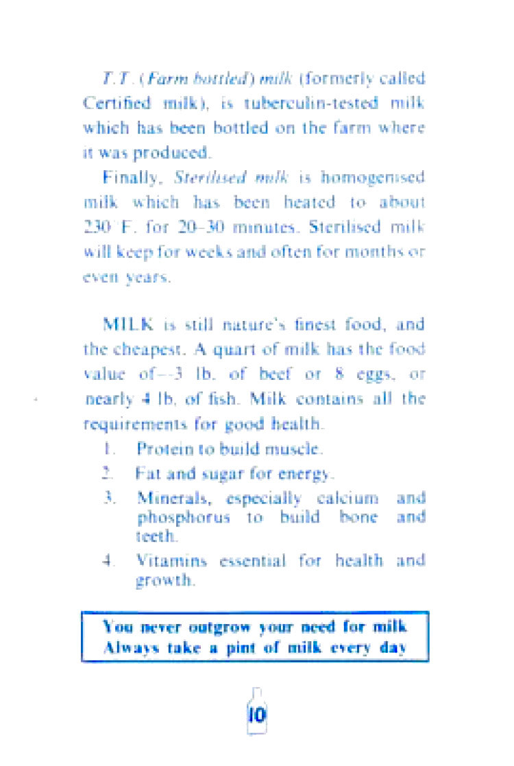 1963 customer leaflet 'The Story of MILK today'. 12 page leaflet issued to customers of Express Dairy, measures 10.2 cm. x 15.2 cm. when closed. (Courtesy Mark Hudson)