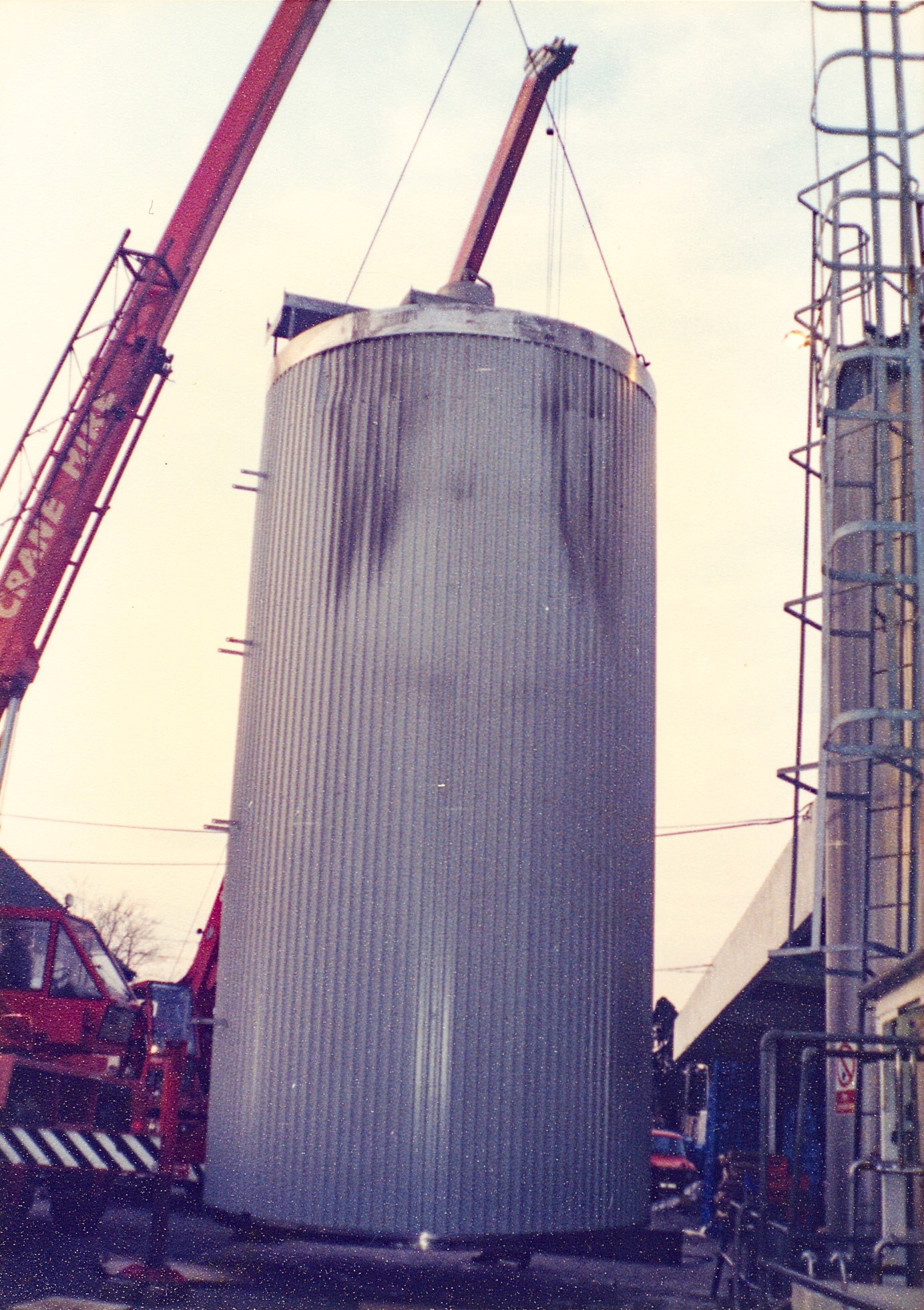 1980s Exeter Processing-silo and milk reception construction. (Pictures by Syd Johnston, presented by his son Ian via Teresa Heal)