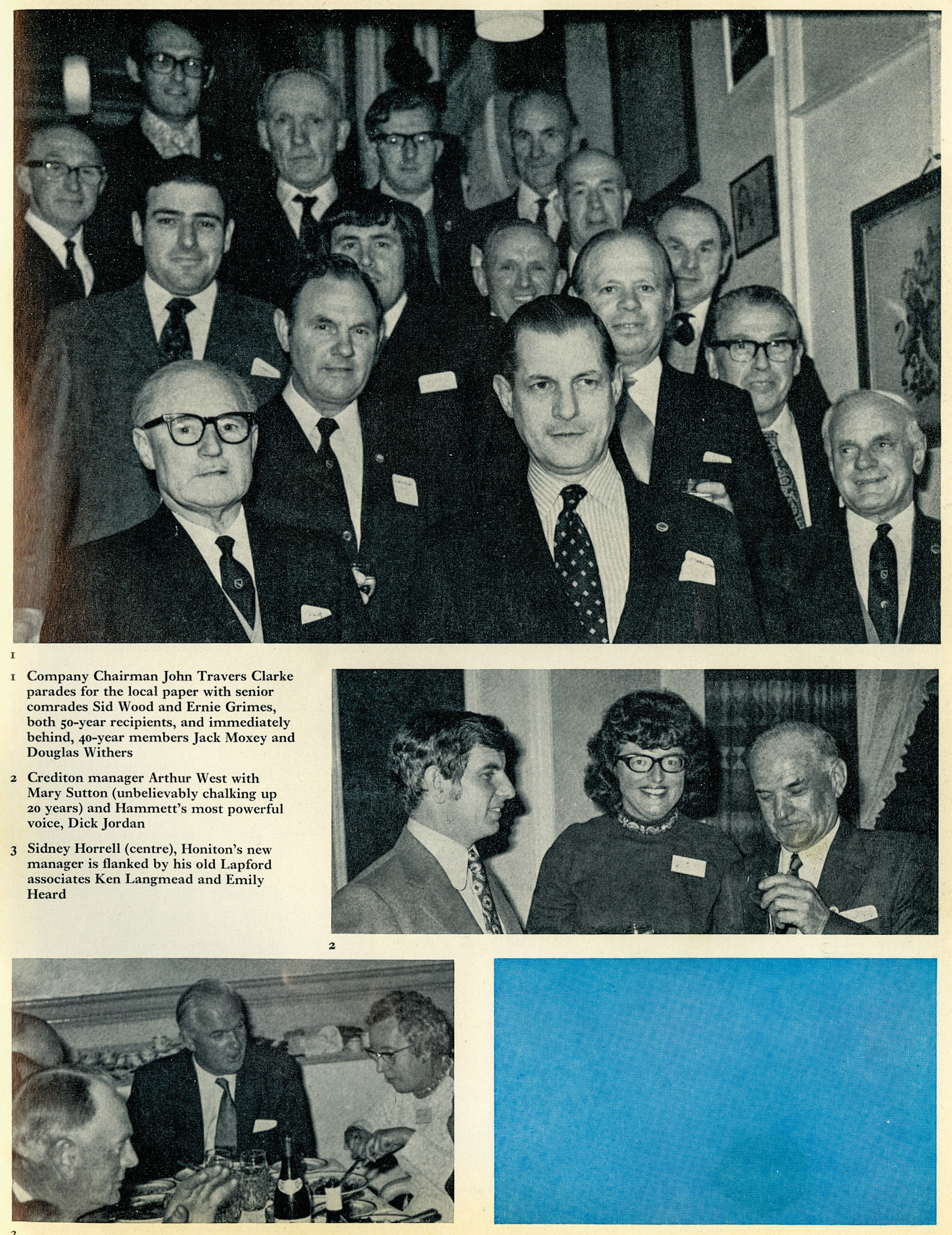 1973 Long Service Presentations at Exeter