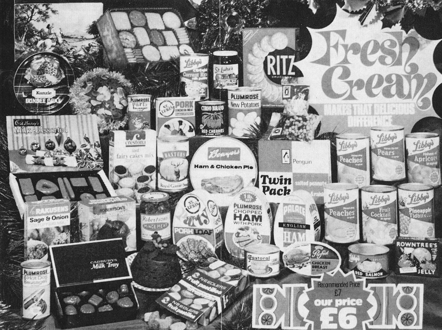 1971 Christmas Hamper contents for £6. (Express News Christmas)